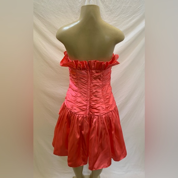 VTG LA Glo Size 11/12 Pink Strapless Glam Dress With Bow - Picture 6 of 10